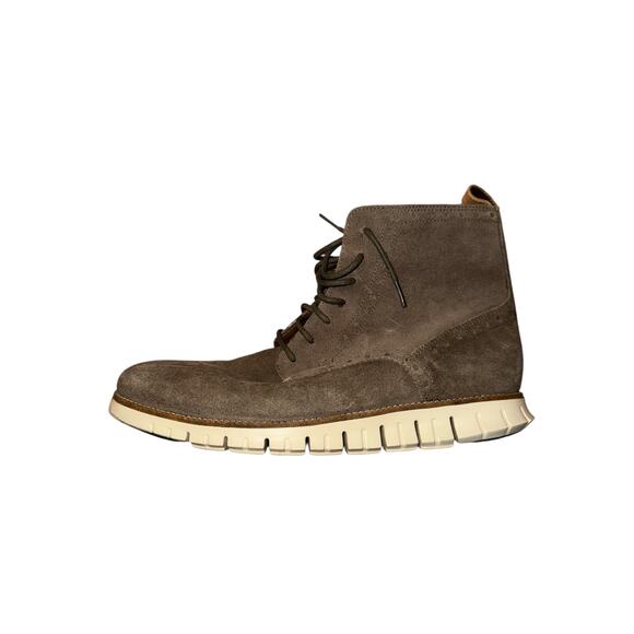 Cole Haan Zerogrand Water Resistant Wingtip Boot, Taupe Suede, Men's Size 11 - Picture 5 of 9